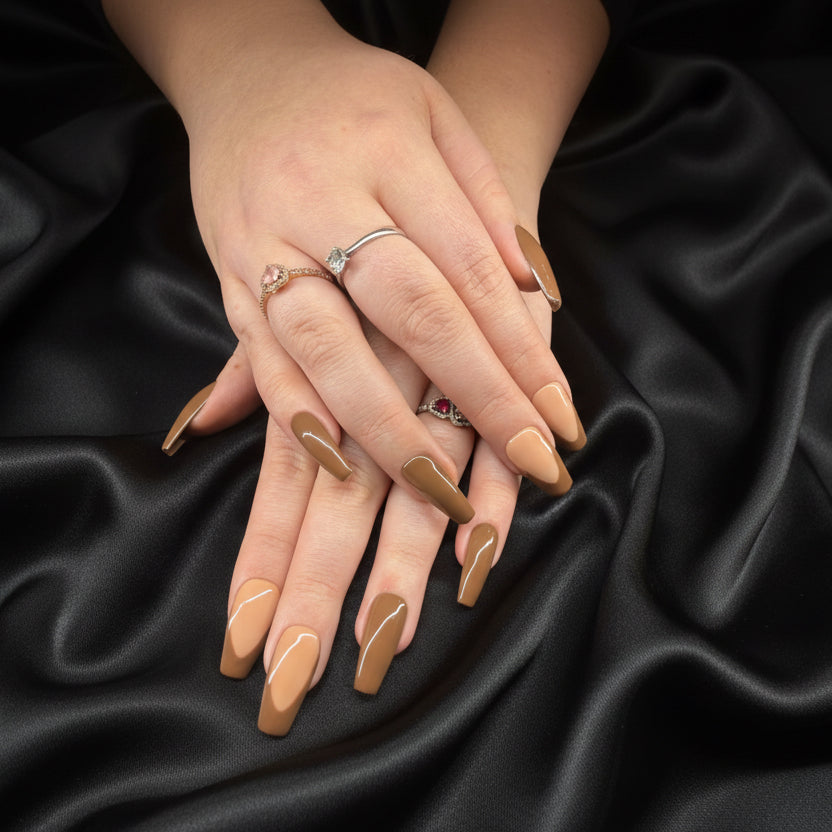 Press On Nails • Moka French