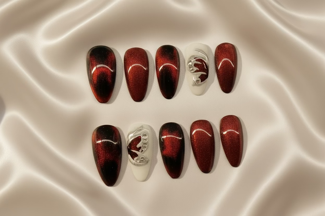 Press on Nails • Red Butterfly